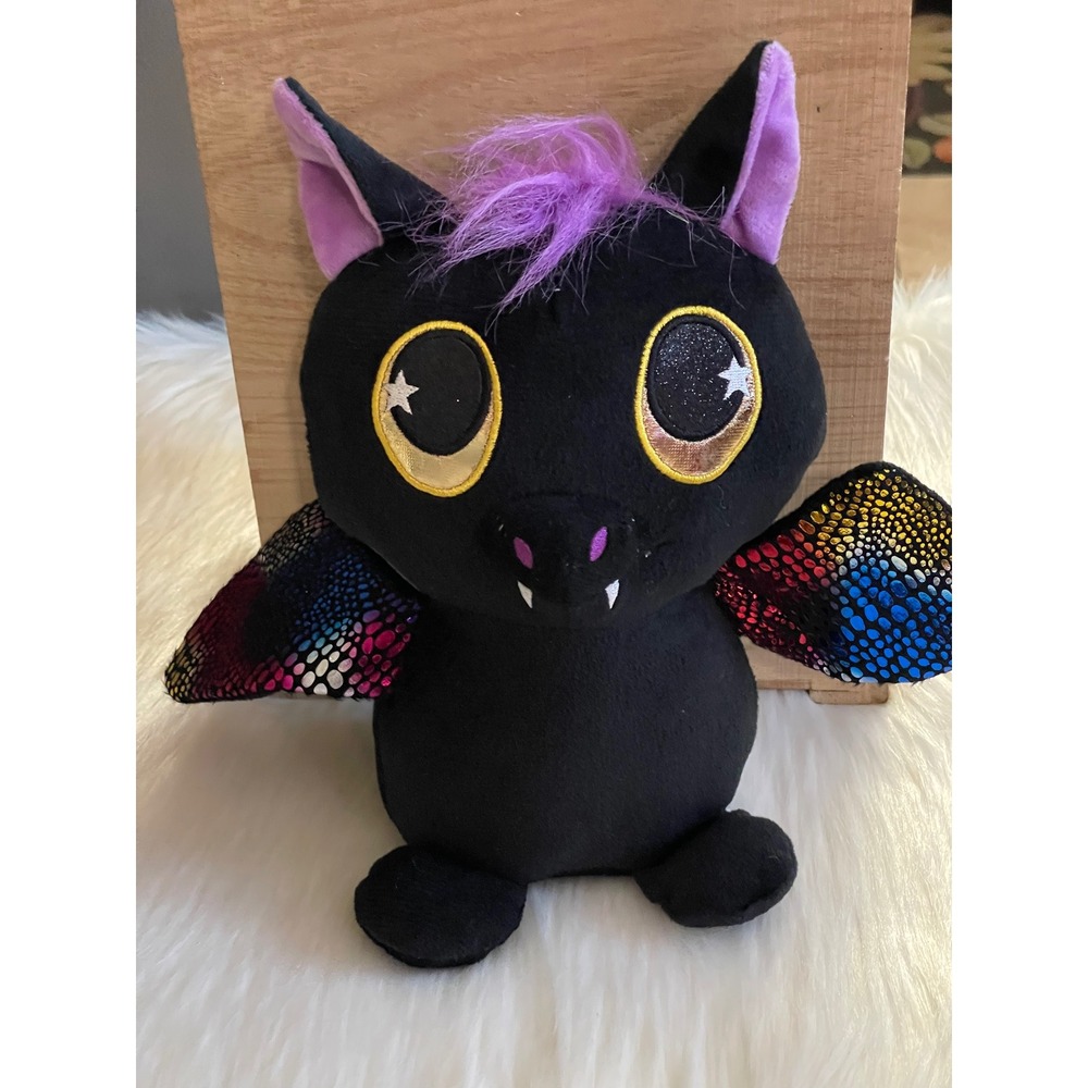 BMI  Stuffed Black Bat Plush Toy  Animal Plush Big Eyes Toy Used